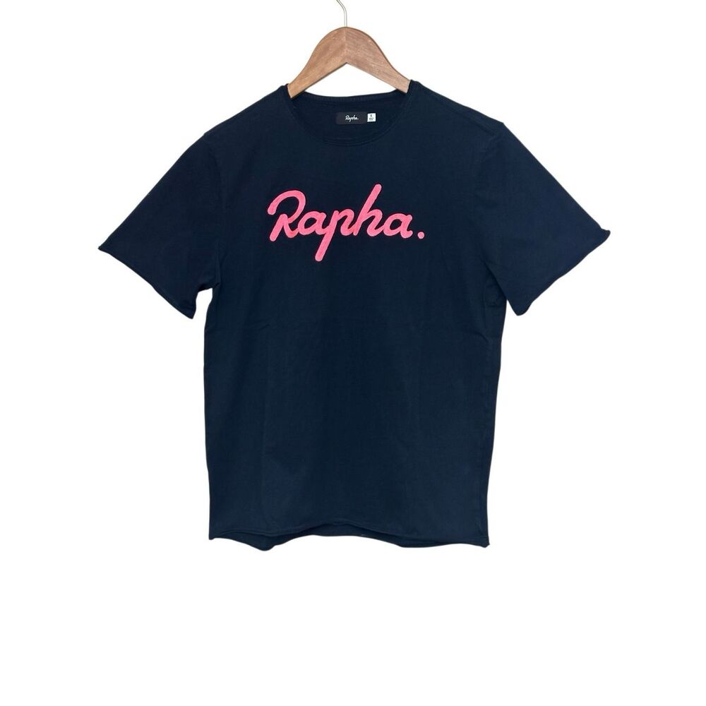 Rapha Blue Pink Logo T Shirt Short Sleeve Mens Crew Neck